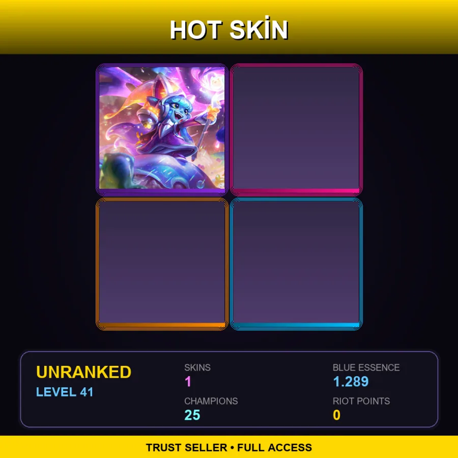 EUNE | Lv41 | Unranked | 1 Skin | 25 Champ — LoL account