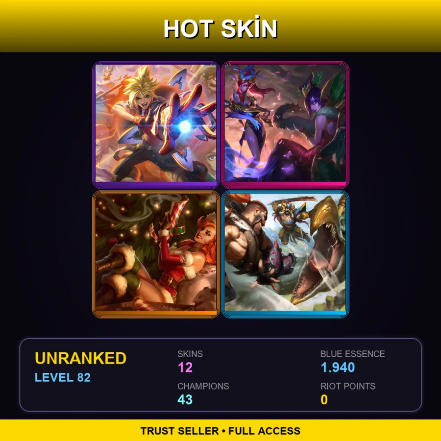 LAS | Lv82 | Unranked | 12 Skin | 43 Champ — Woad Ashe