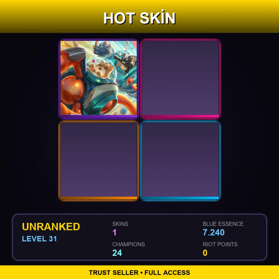 EUW | Lv31 | Unranked | 1 Skin | 24 Champ — LoL account