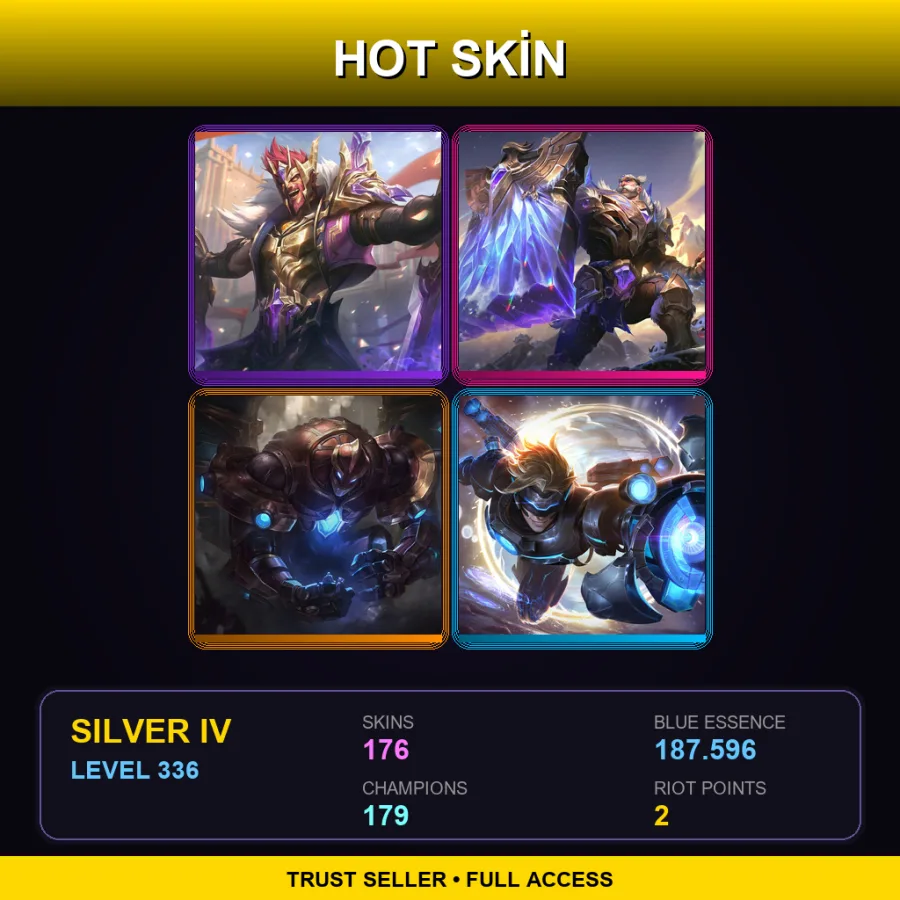 SG | Lv336 | Silver IV | 176 Skin | 179 Champ
