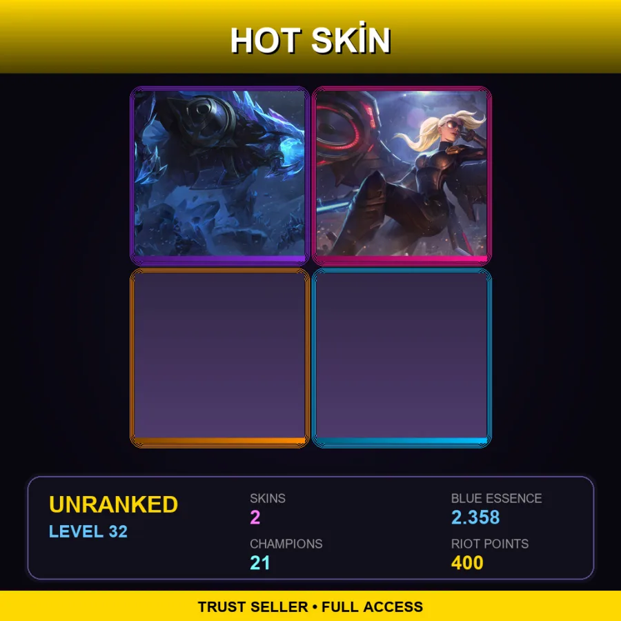 EUNE | Lv32 | Unranked | 2 Skin | 21 Champ