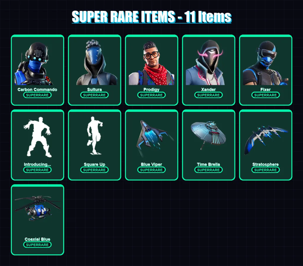 [PS4/PS5/XBOX/PC] | Carbon Commando | Sultura | Prodigy | Xander | Fixer | 240 skin | 277 pickaxe | 225 emote | 197 glider | Lv2678 — Fortnite account