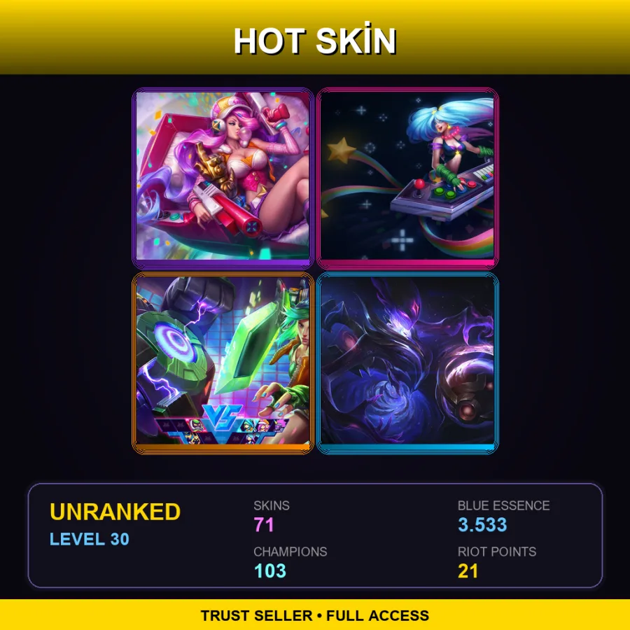 TR | Lv30 | Unranked | 71 Skin | 103 Champ — Woad Scout Quinn