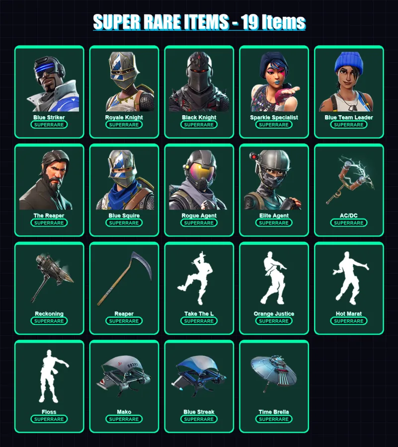 [PS4/PS5/XBOX/PC] | Blue Striker | Royale Knight | Black Knight | 75 skin | Lv1232