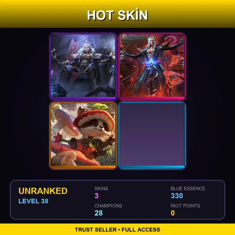 EUNE | Lv38 | Unranked | 3 Skin | 28 Champ