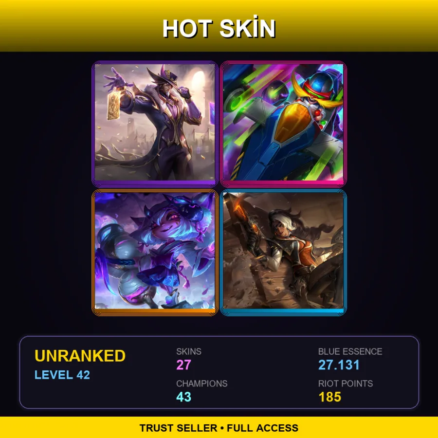 EUW | Lv42 | Unranked | 27 Skin | 43 Champ