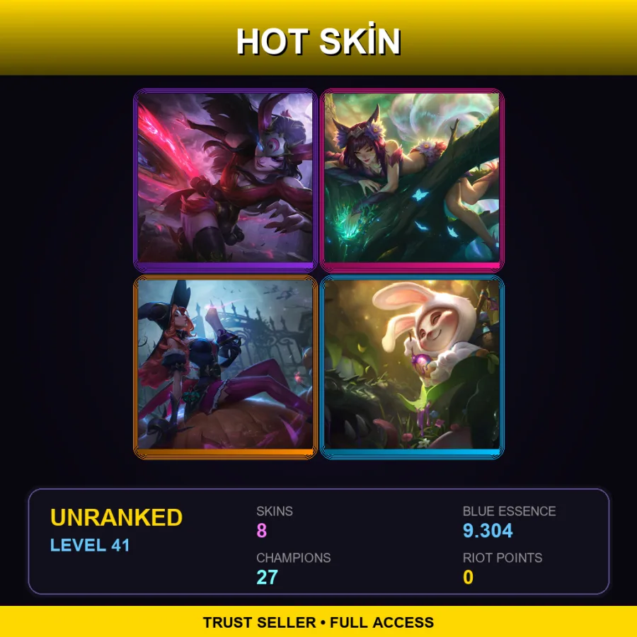 TR | Lv41 | Unranked | 8 Skin | 27 Champ — LoL account
