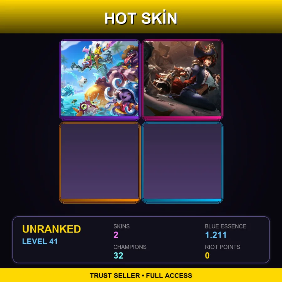NA | Lv41 | Unranked | 2 Skin | 32 Champ
