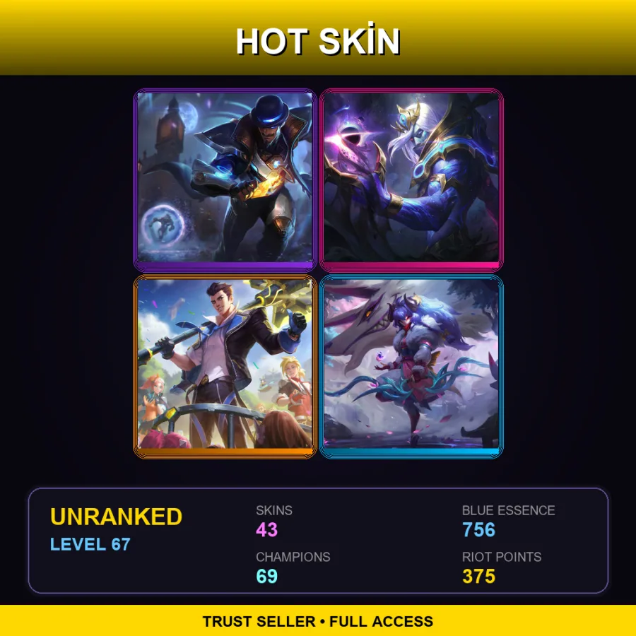 EUW | Lv67 | Unranked | 43 Skin | 69 Champ