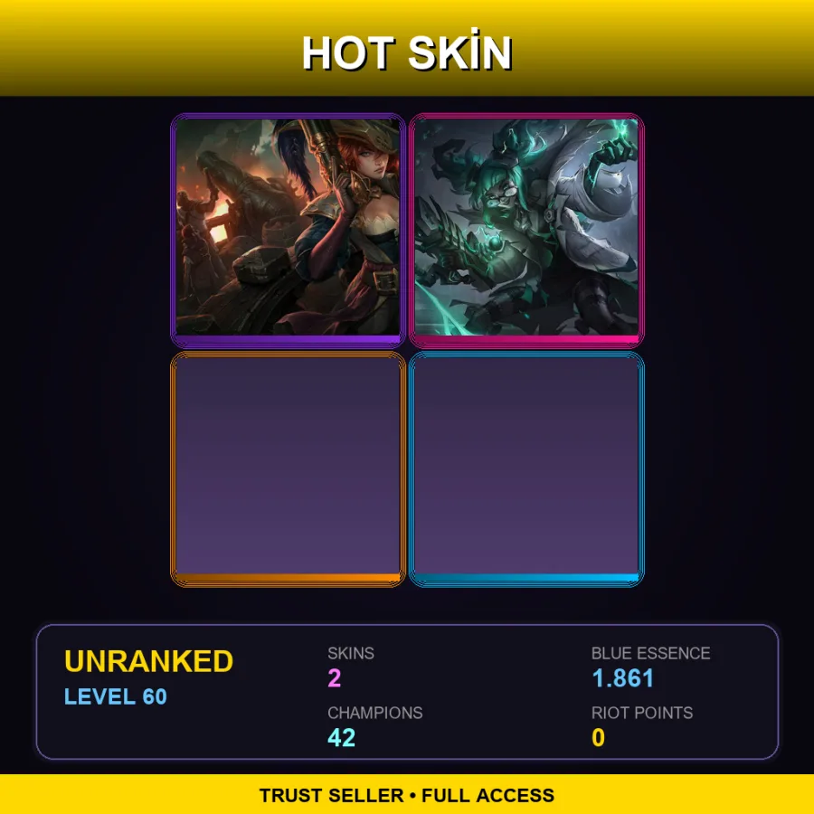 EUW | Captain Fortune | Fright Night Zeri | 2 Skin | 42 Champ | Lv60