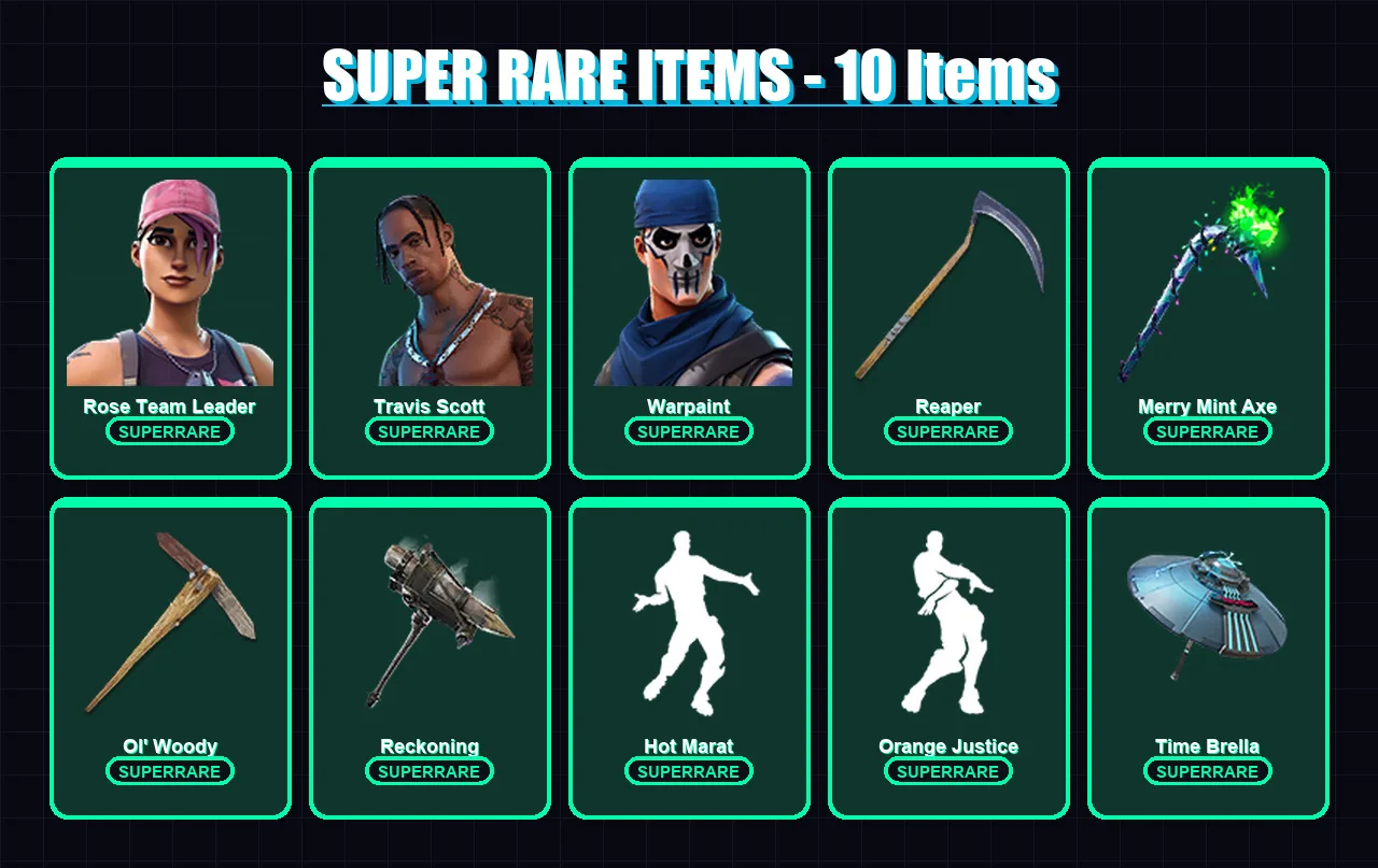 [PC/XBOX/PSN] | Rose Team Leader | Travis Scott | Warpaint | Ronin | Ravage | 90 skin | 99 pickaxe | 97 emote | 102 glider | Lv1359