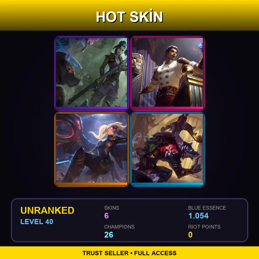 LAN | Lv40 | Unranked | 6 Skin | 26 Champ