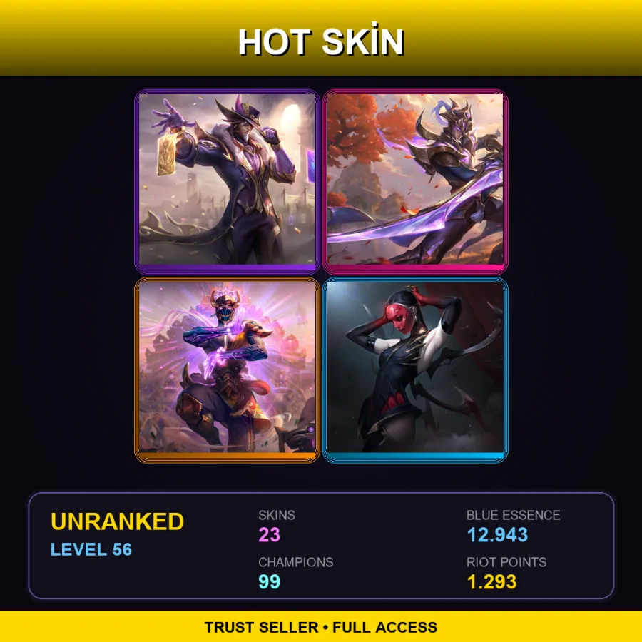 RU | Lv56 | Unranked | 23 Skin | 99 Champ — LoL account