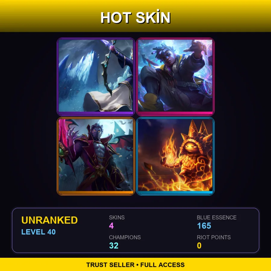 TR | Lv40 | Unranked | 4 Skin | 32 Champ