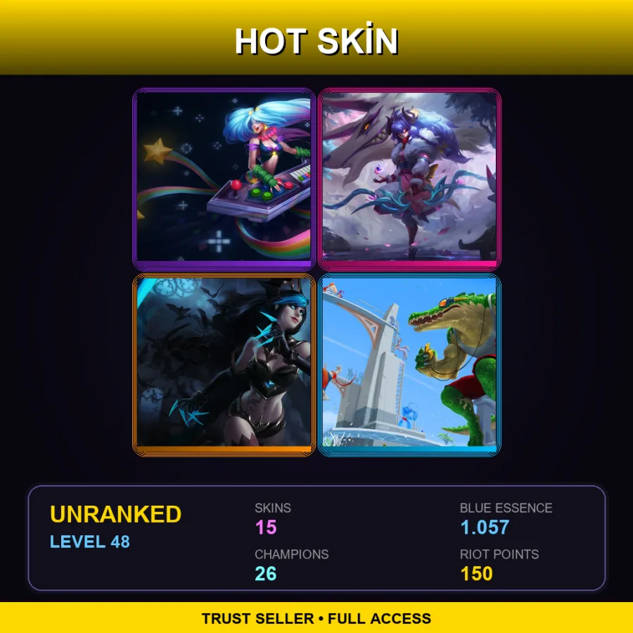 NA | Lv48 | Unranked | 15 Skin | 26 Champ