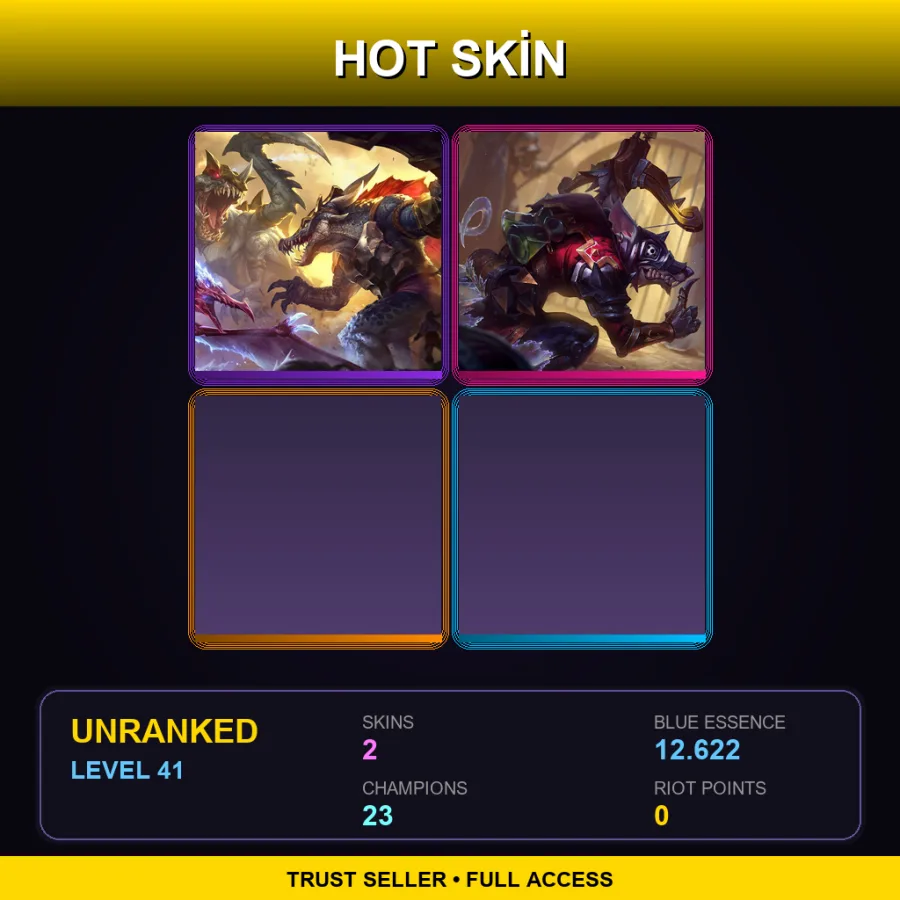 LAN | Prehistoric Renekton | Medieval Twitch | 2 Skin | 23 Champ | Lv41