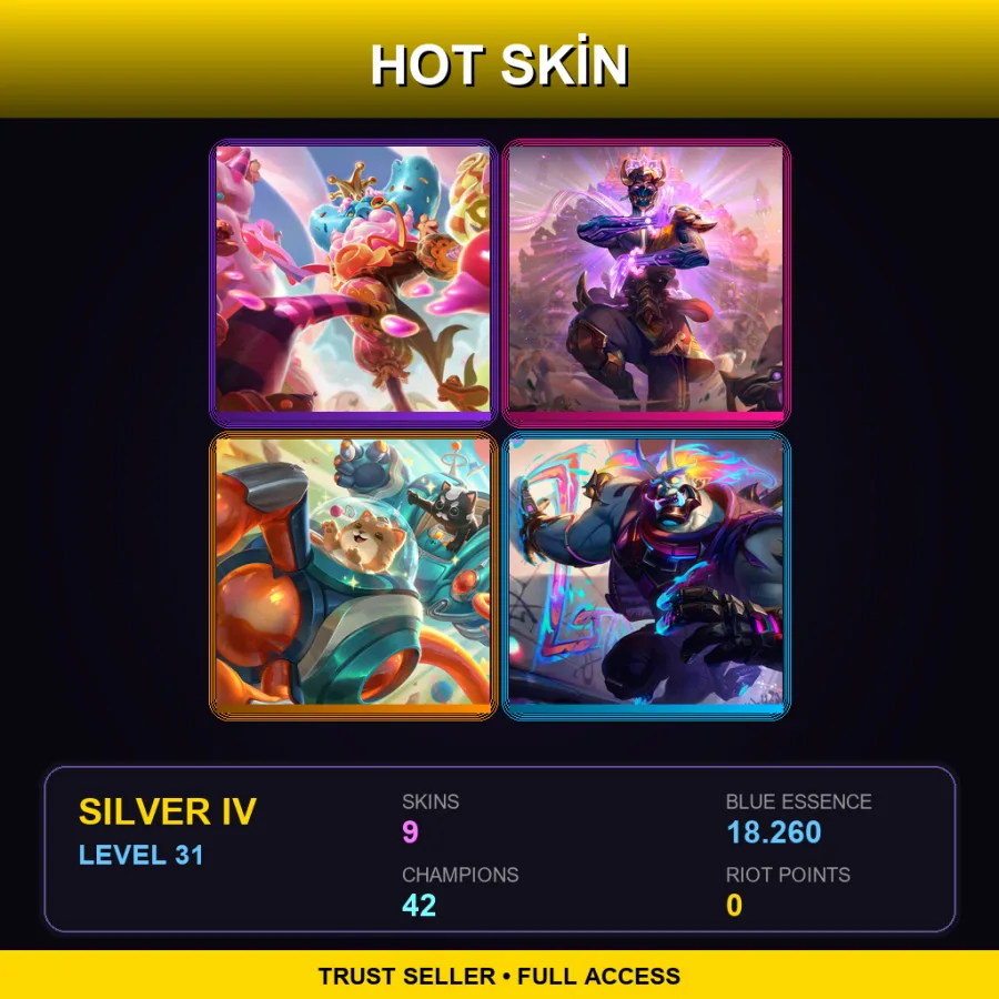 LAS | Lv31 | Silver IV | 9 Skin | 42 Champ