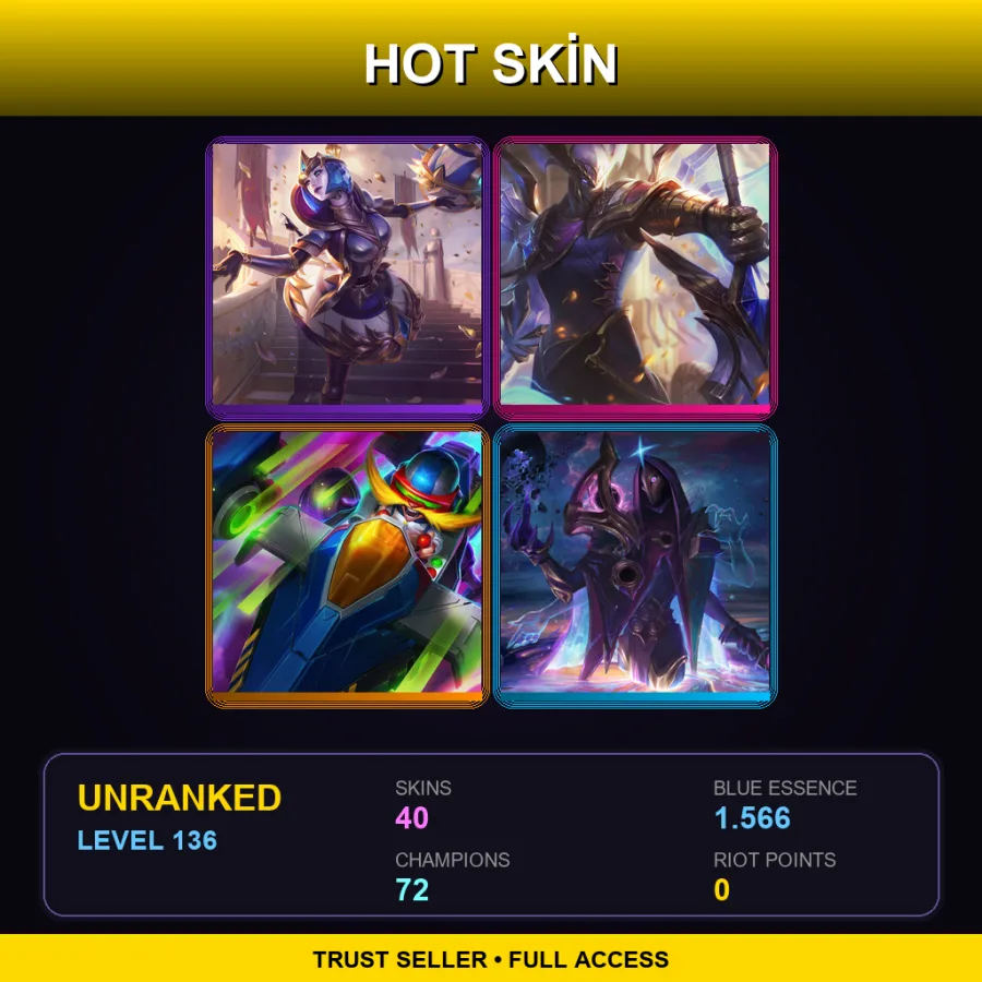 SG | Lv136 | Unranked | 40 Skin | 72 Champ