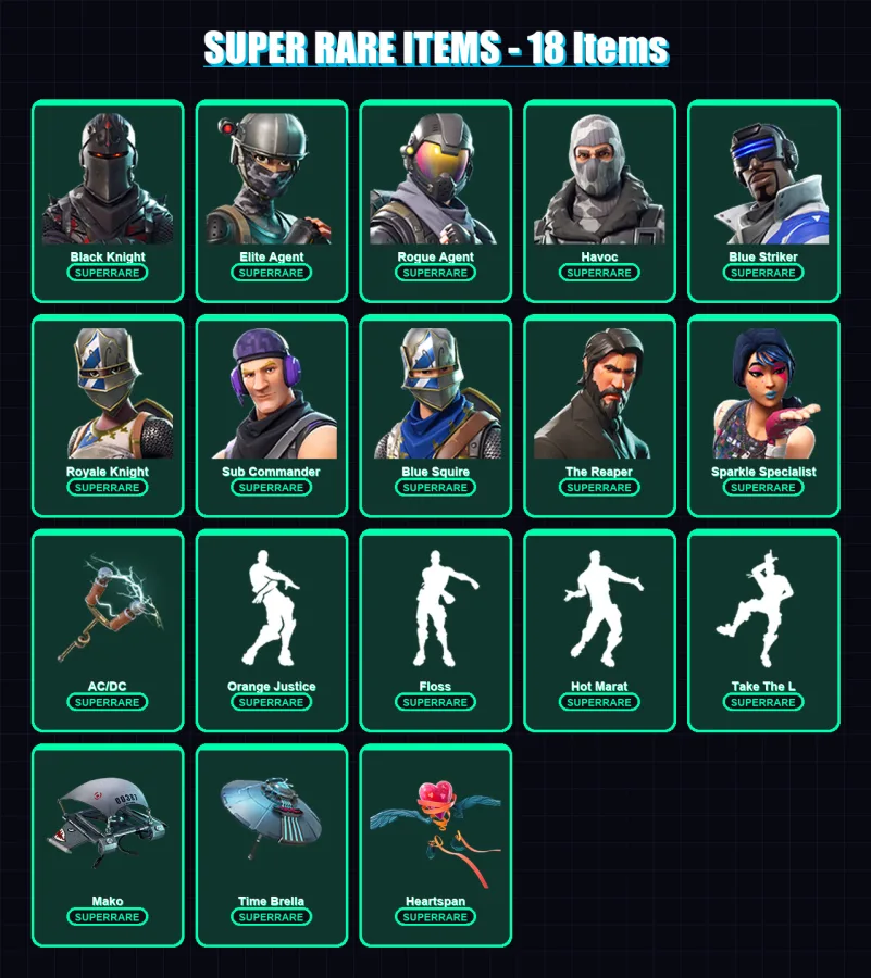 [PC/XBOX/PSN] | Black Knight | Elite Agent | Rogue Agent | Havoc | Blue Striker | 30 skin | 17 pickaxe | 25 emote | 28 glider | Lv410 — Fortnite account