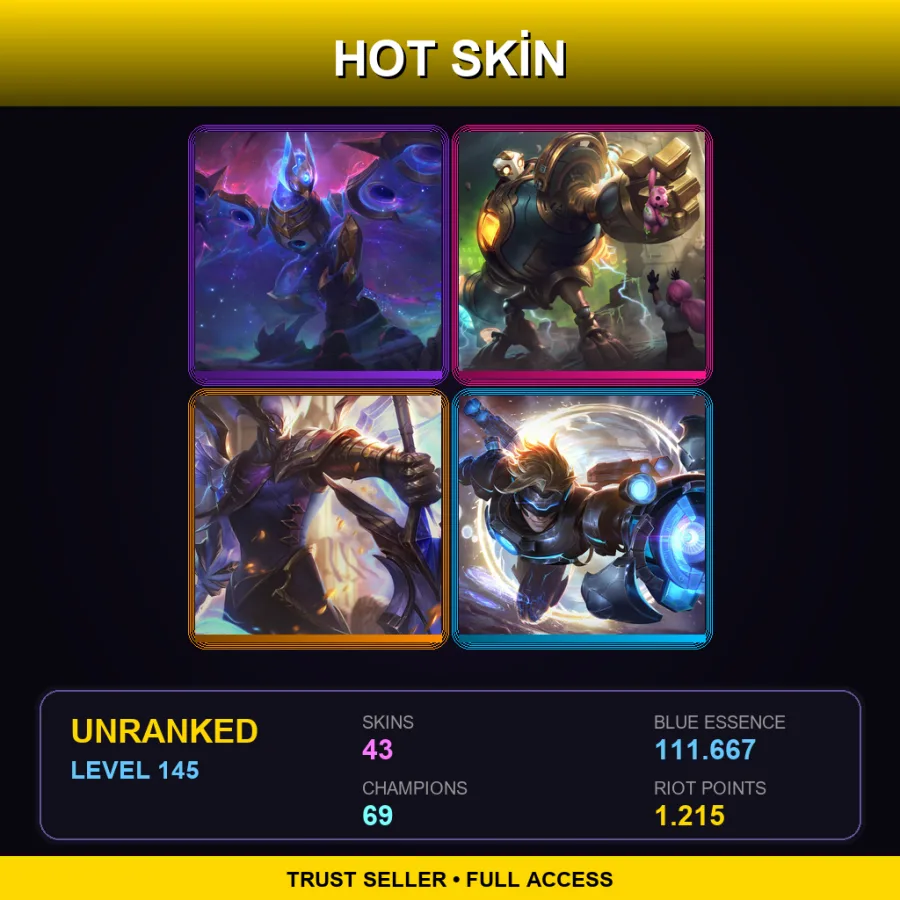 EUNE | Lv145 | Unranked | 43 Skin | 69 Champ — Pharaoh Nidalee