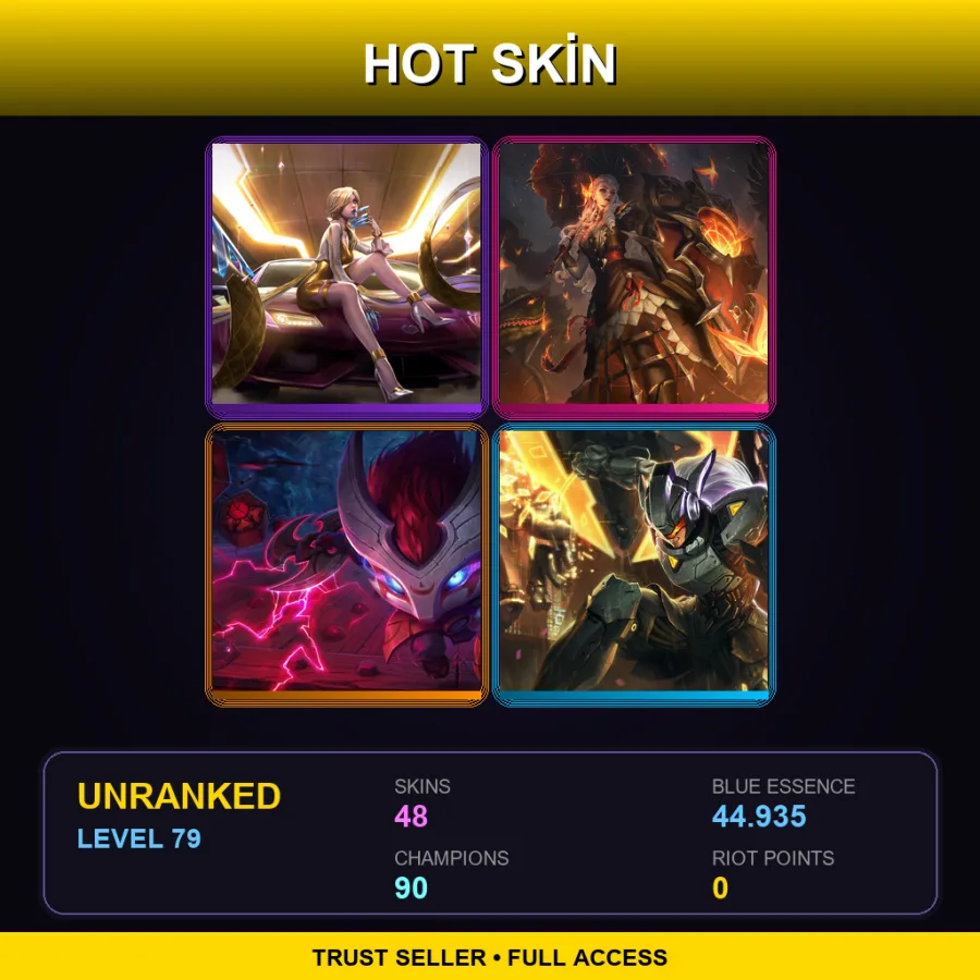 NA | Lv79 | Unranked | 48 Skin | 90 Champ — LoL account