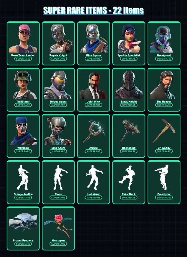 [PC/XBOX/PSN] | Rose Team Leader | Royale Knight | Blue Squire | 156 skin | Lv1104