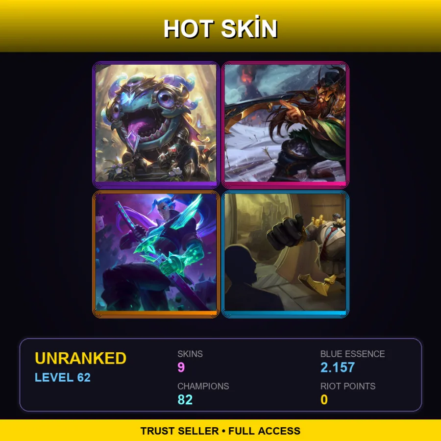 VN | Lv62 | Unranked | 9 Skin | 82 Champ