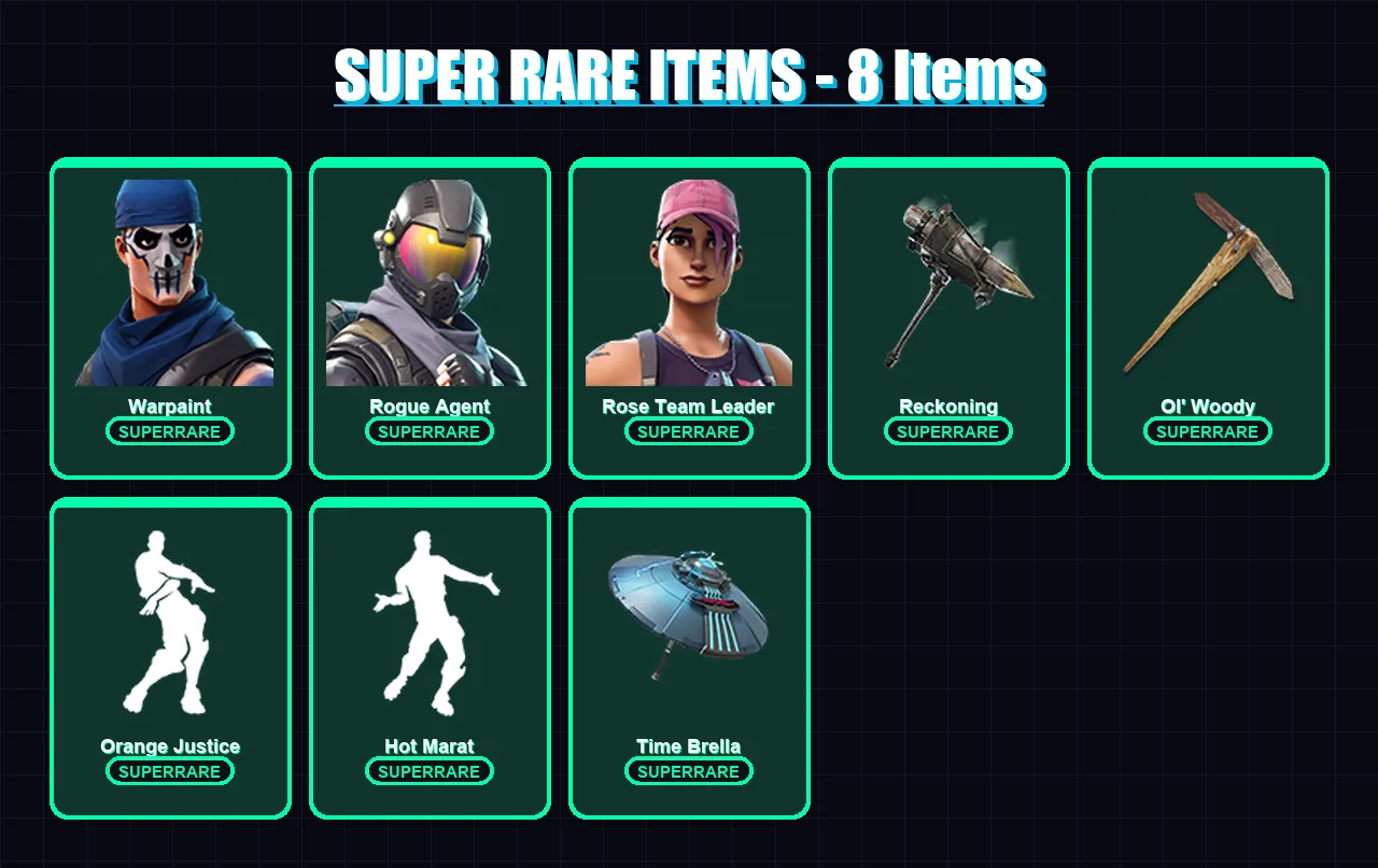 [PC/XBOX] | Warpaint | Rogue Agent | Rose Team Leader | Carbide | Lynx | 130 skin | 159 pickaxe | 126 emote | 142 glider | Lv2457