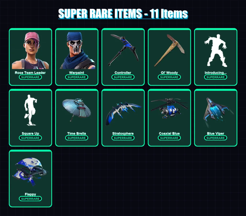 [PC/XBOX] | Rose Team Leader | Warpaint | Blackheart | Gear Specialist Maya | Hybrid | 37 skin | 62 pickaxe | 69 emote | 61 glider | Lv903