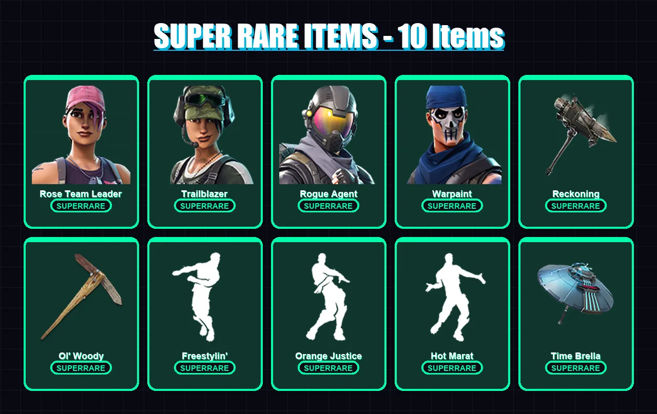 [PC/XBOX/PSN] | Rose Team Leader | Trailblazer | Rogue Agent | Warpaint | Fade | 75 skin | 91 pickaxe | 76 emote | 90 glider | Lv1118