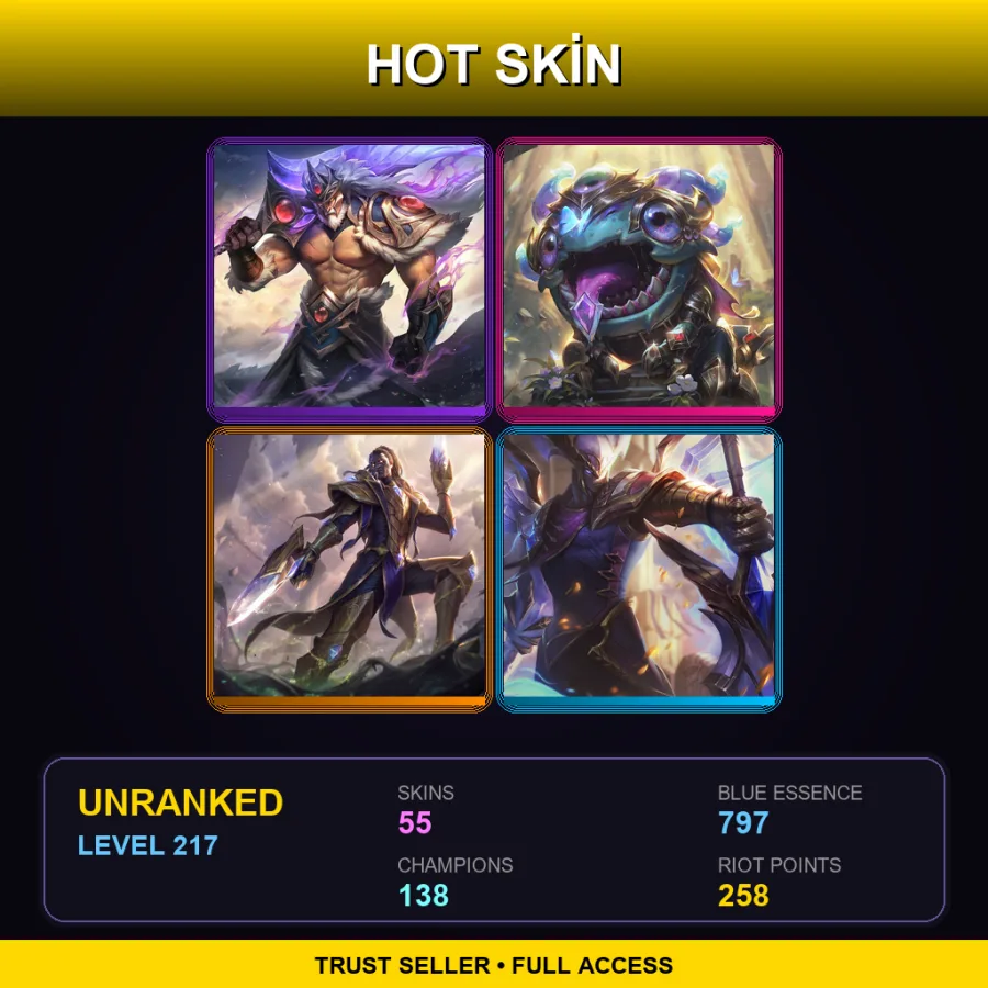 EUNE | Lv217 | Unranked | 55 Skin | 138 Champ — Crime City Twitch