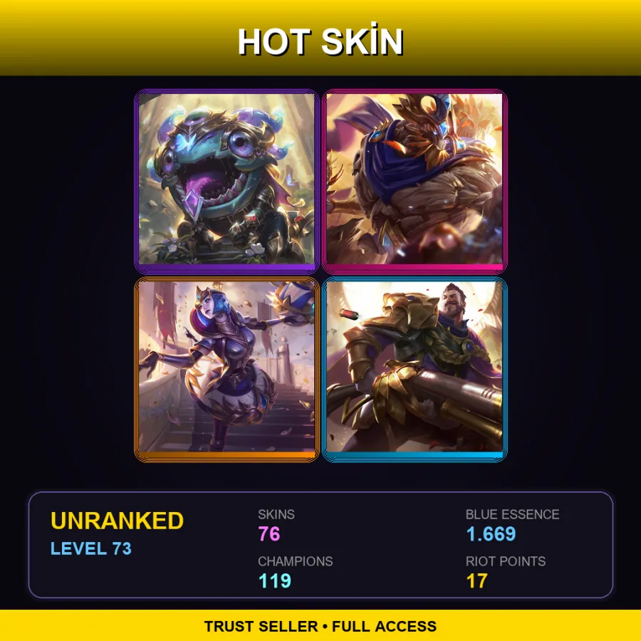 SG | Lv73 | Unranked | 76 Skin | 119 Champ