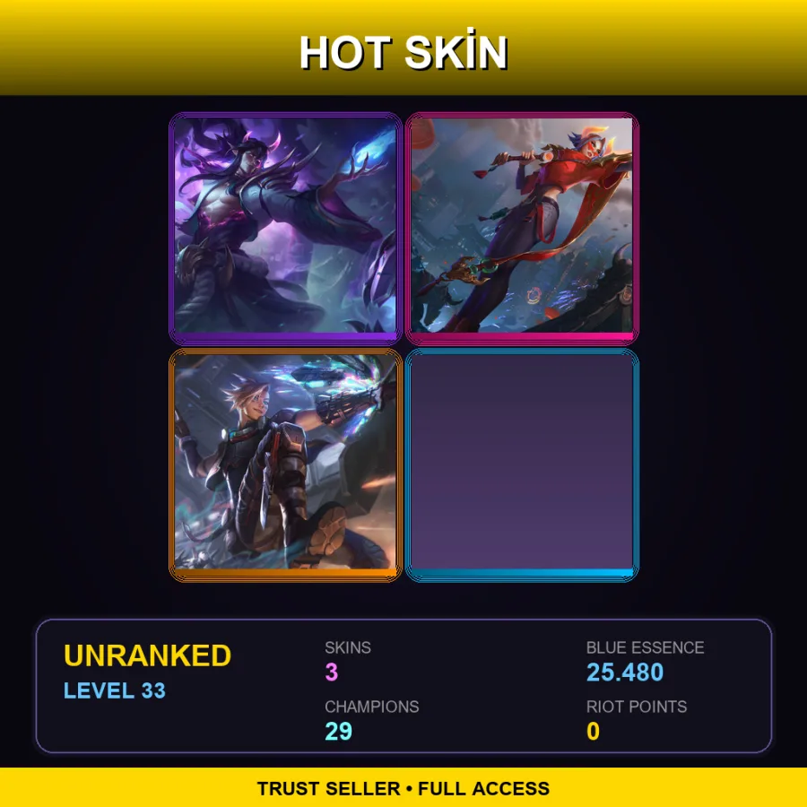 EUNE | Lv33 | Unranked | 3 Skin | 29 Champ