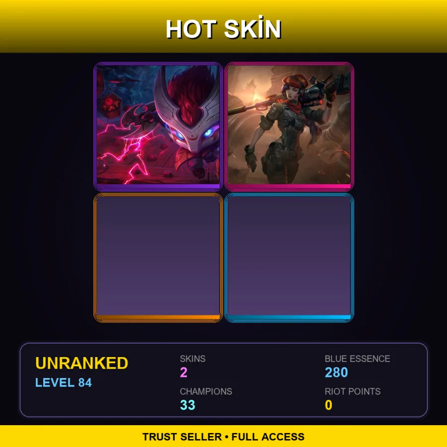EUW | Lv84 | Unranked | 2 Skin | 33 Champ — Resistance Caitlyn