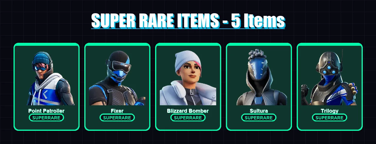 [PS4/PS5/XBOX/PC] | Point Patroller | Fixer | Blizzard Bomber | Sultura | Trilogy | 39 skin | 64 pickaxe | 35 emote | 49 glider | Lv739