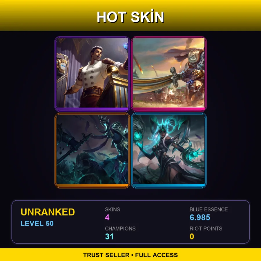 LAN | Lv50 | Unranked | 4 Skin | 31 Champ