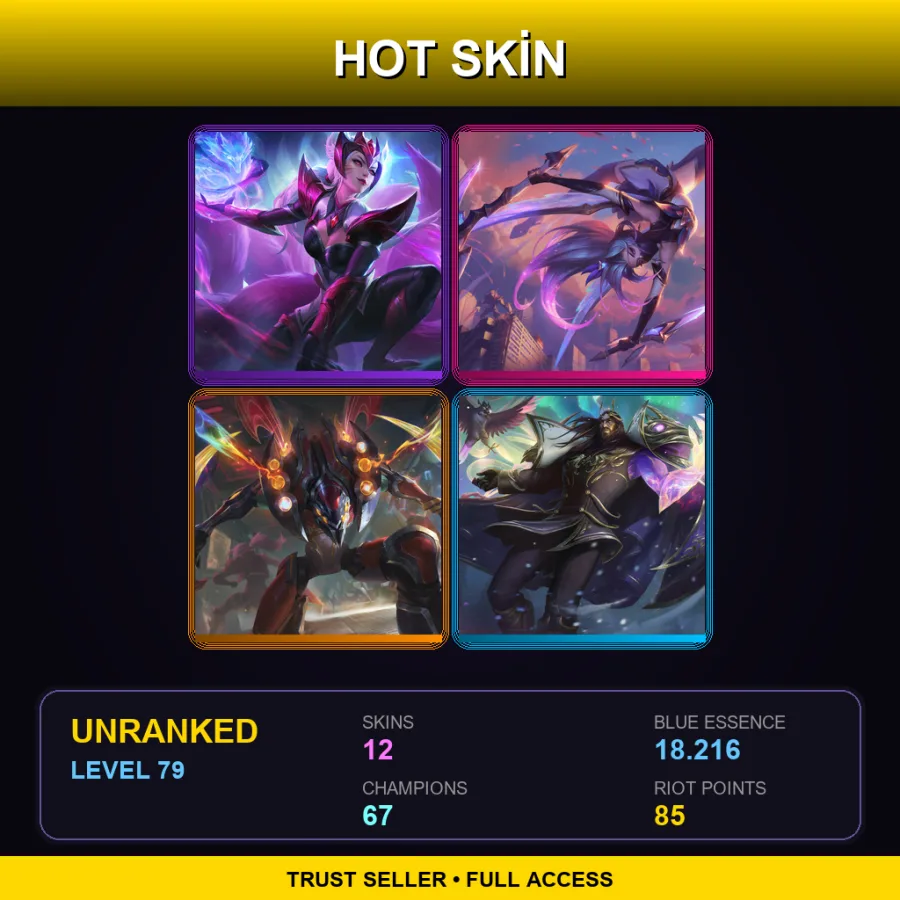 BR | Lv79 | Unranked | 12 Skin | 67 Champ — LoL account