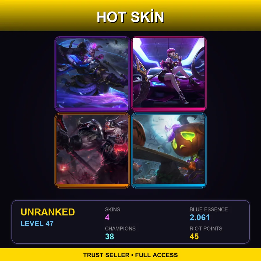 JP | Lv47 | Unranked | 4 Skin | 38 Champ