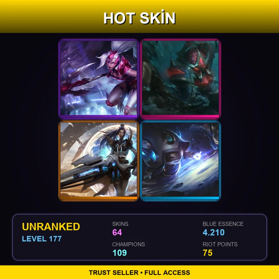 EUNE | Lv177 | Unranked | 64 Skin | 109 Champ