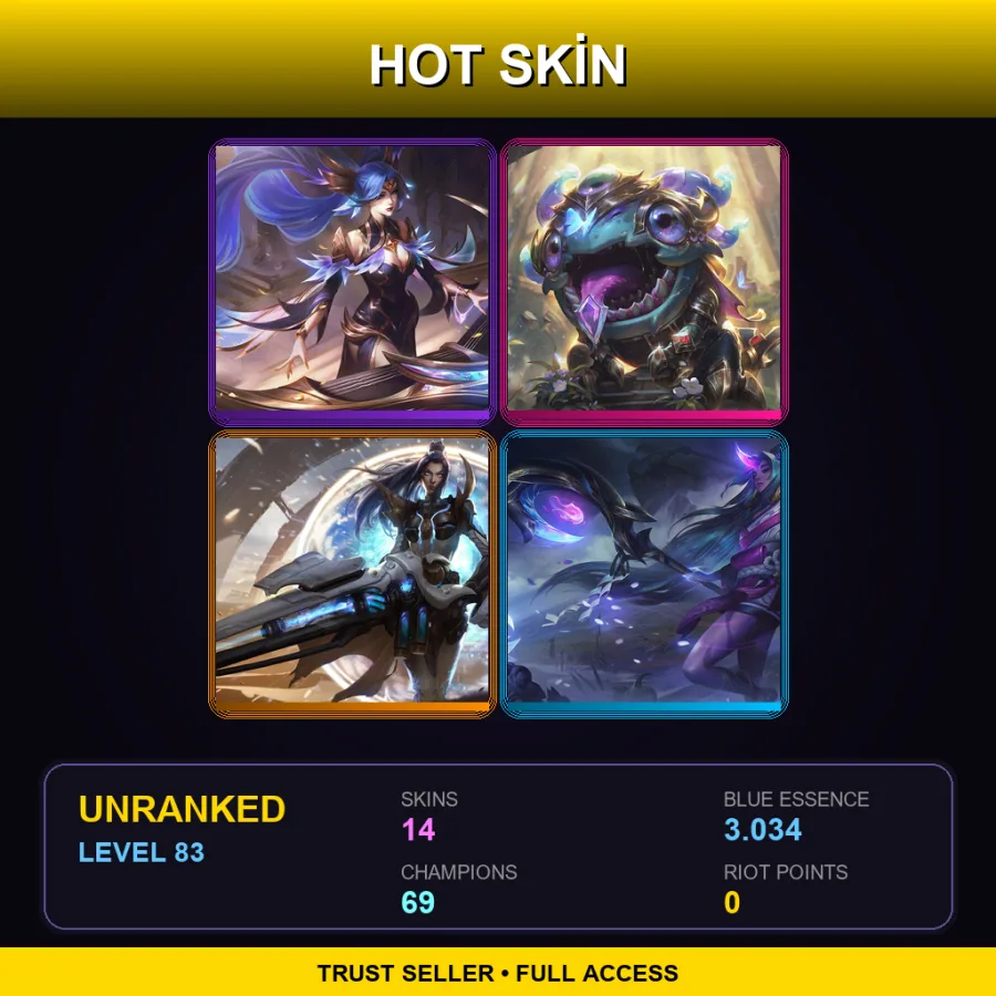 EUNE | Lv83 | Unranked | 14 Skin | 69 Champ