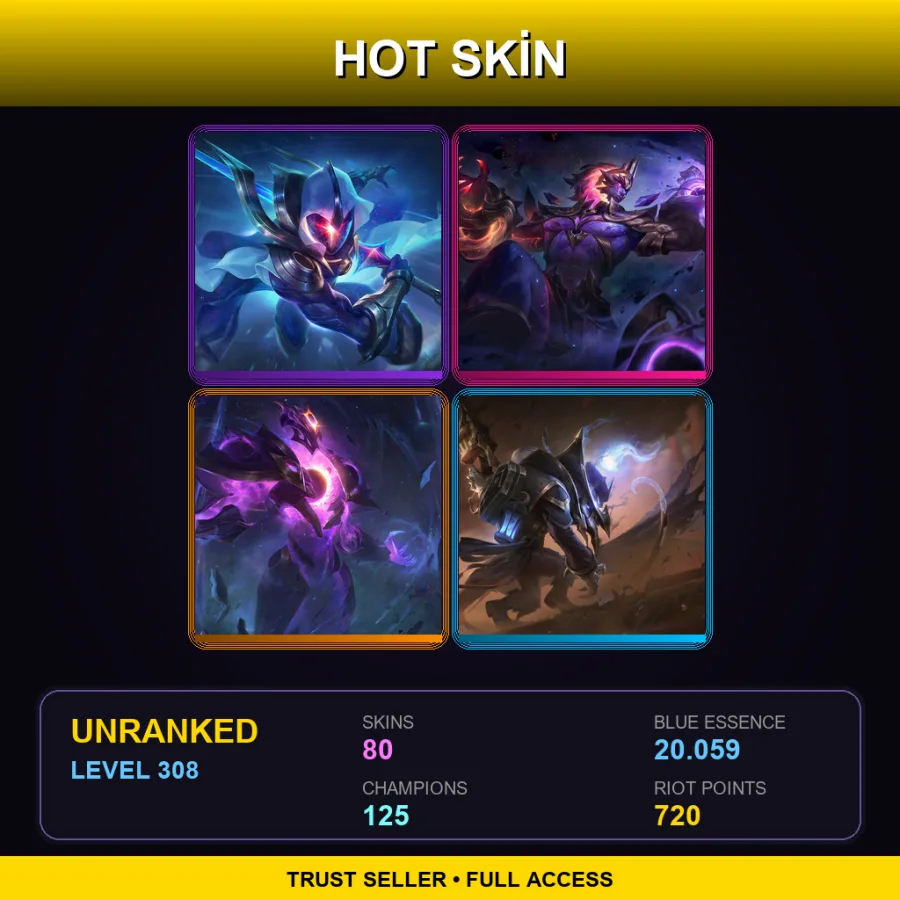 LAS | Lv308 | Unranked | 80 Skin | 125 Champ
