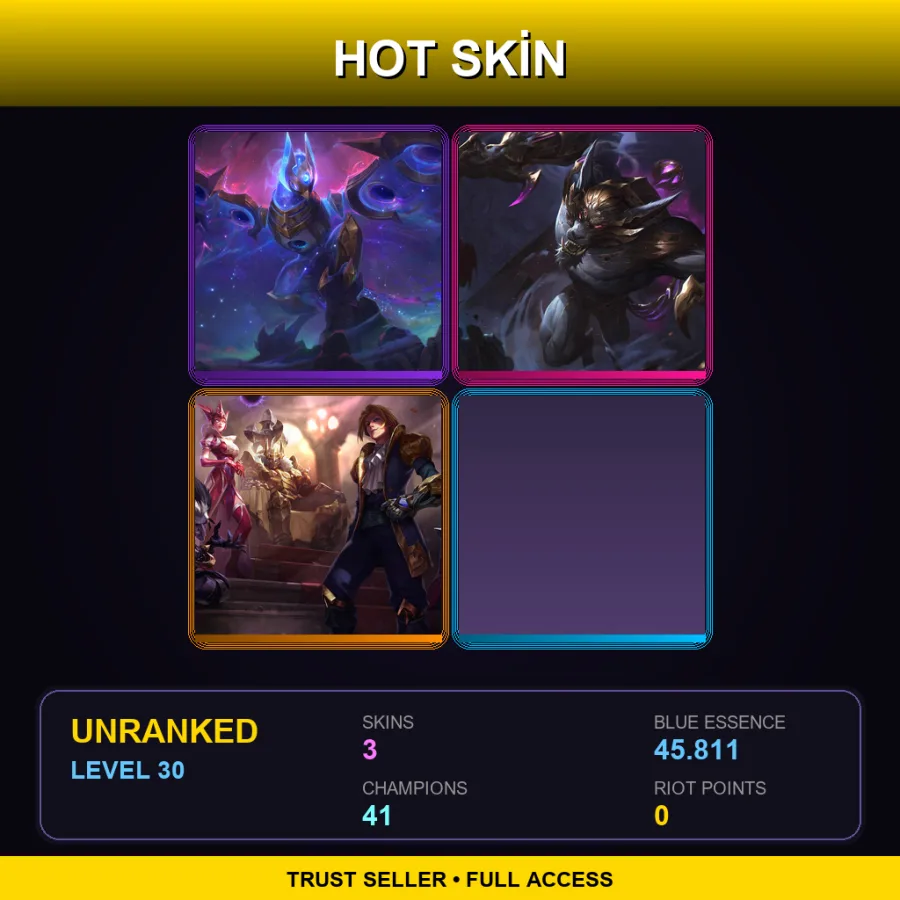 EUNE | Lv30 | Unranked | 3 Skin | 41 Champ