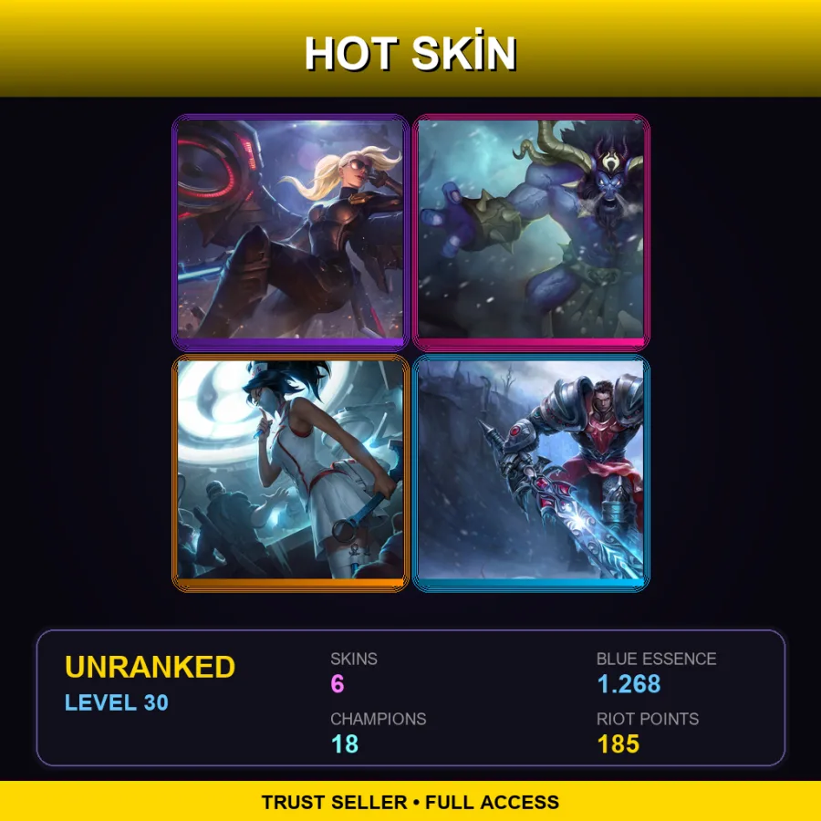 RU | Lv30 | Unranked | 6 Skin | 18 Champ — LoL account
