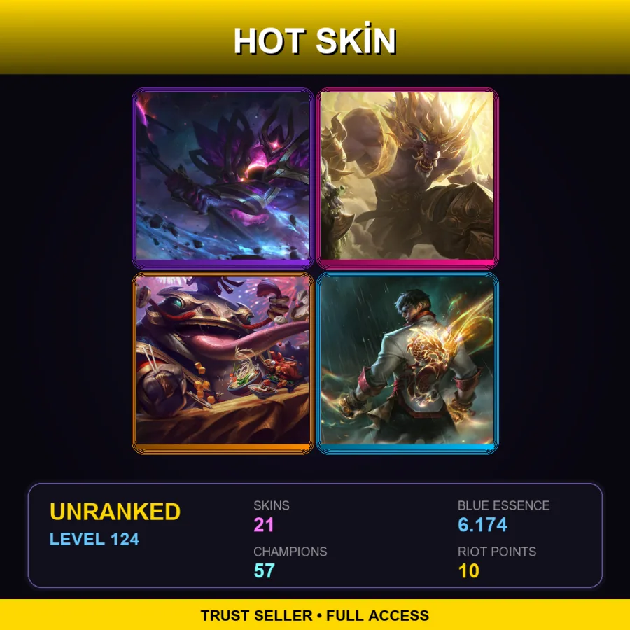 LAN | Lv124 | Unranked | 21 Skin | 57 Champ