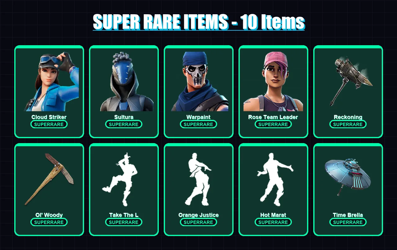[PC/XBOX/PSN] | Cloud Striker | Sultura | Warpaint | Rose Team Leader | Drift | 35 skin | 39 pickaxe | 46 emote | 52 glider | Lv748