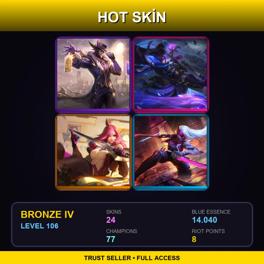 EUNE | Lv106 | Bronze IV | 24 Skin | 77 Champ