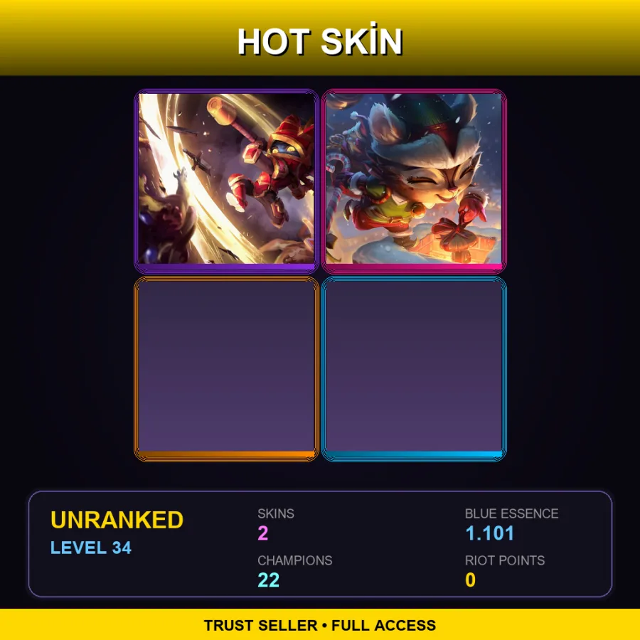 LAS | Lv34 | Unranked | 2 Skin | 22 Champ with Teemo