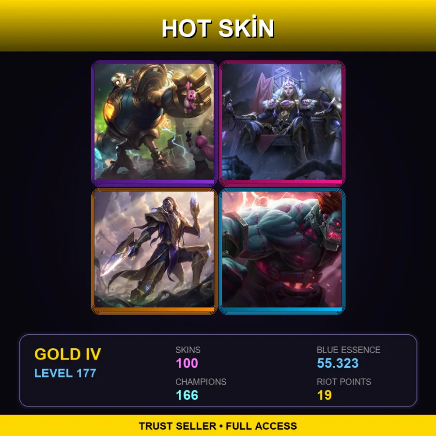 VN | Lv177 | Gold IV | 100 Skin | 166 Champ