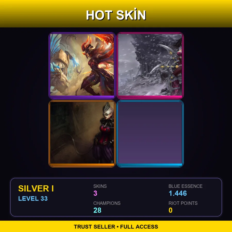 TR | Lv33 | Silver I | 3 Skin | 28 Champ — LoL account