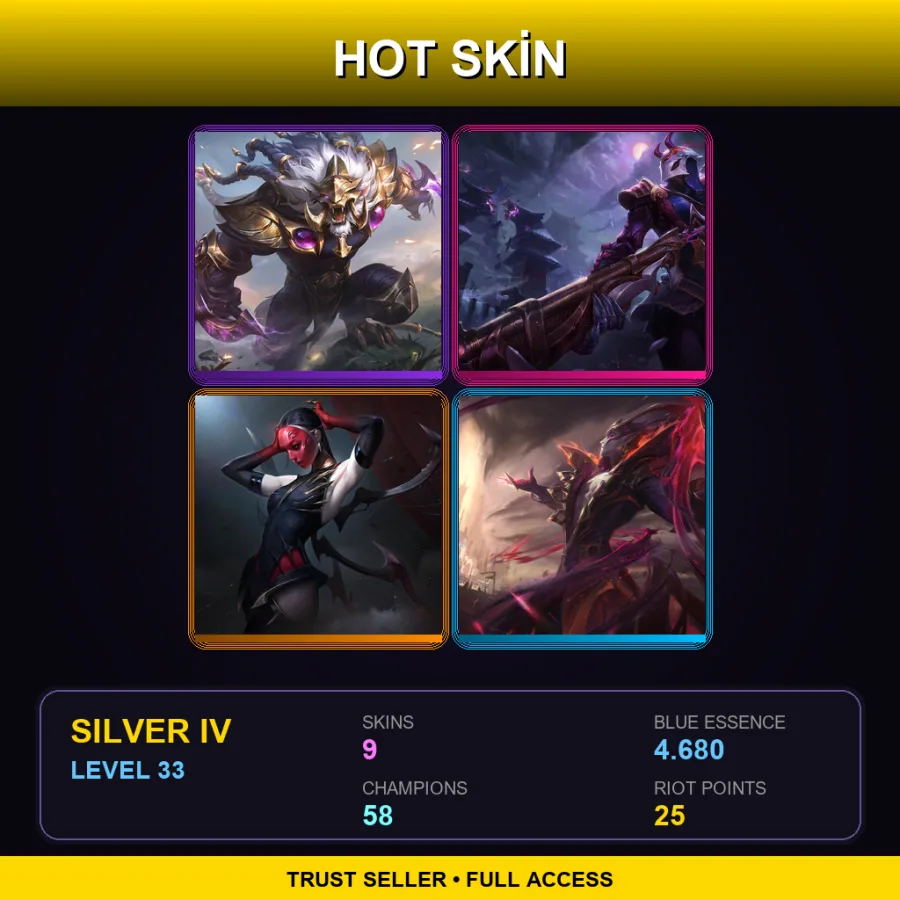 EUNE | Lv33 | Silver IV | 9 Skin | 58 Champ